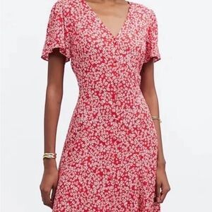 207 Madewell Flutter-Sleeve Mini Dress in Floral Size 4